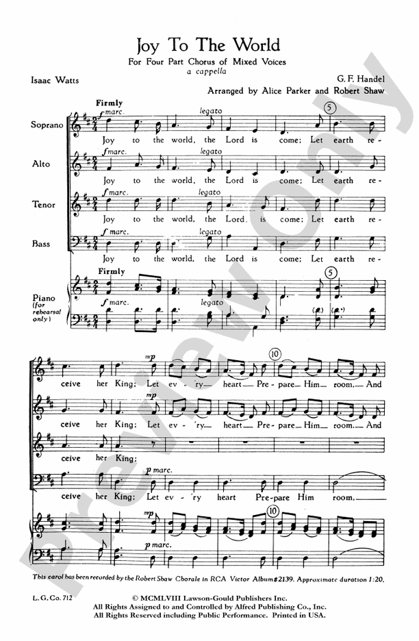 Joy to the World – SATB Choral Octavo (Digital Download)