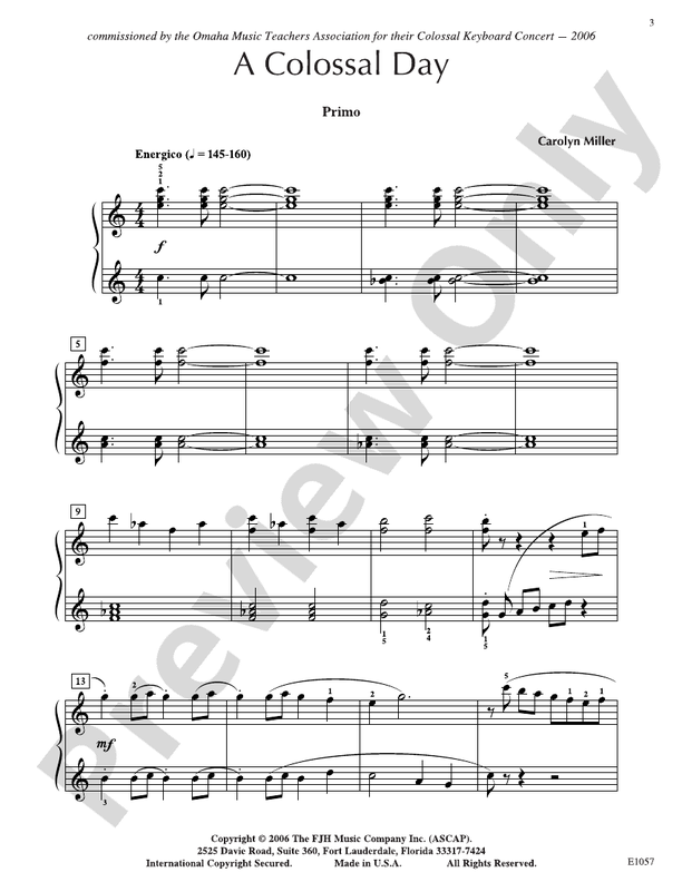 A Colossal Day - Piano (Digital Download)