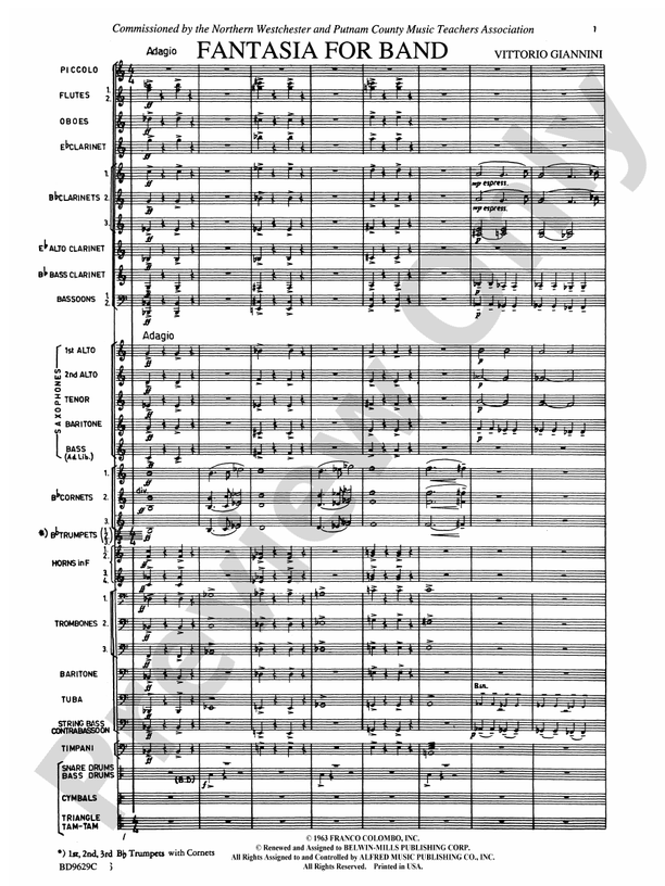 Fantasia for Band - Concert Band Conductor Score & Parts (Digital Download)