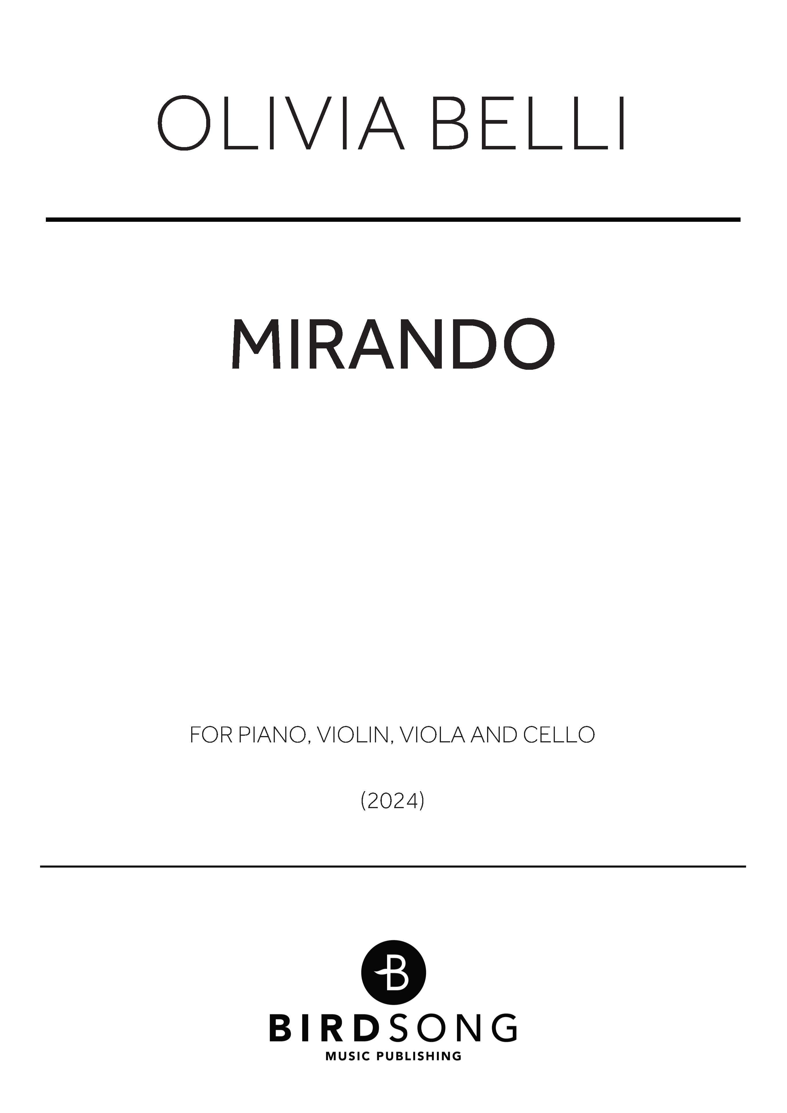 Mirando - Piano Quartet (Digital Download)