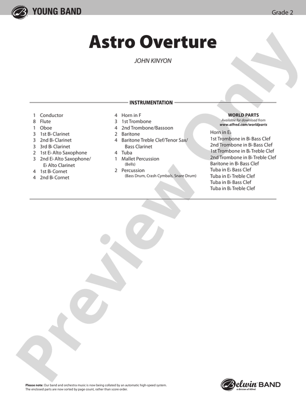 Astro Overture - Concert Band Conductor Score & Parts (Digital Download)