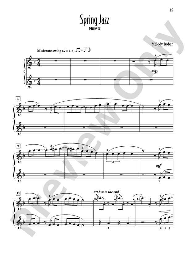 Spring Jazz - 1 Piano, 4 Hands (Digital Download)