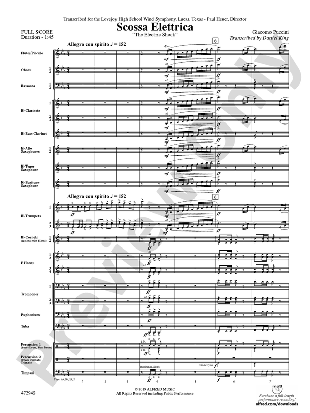 Scossa Elettrica - Concert Band Conductor Score & Parts (Digital Download)
