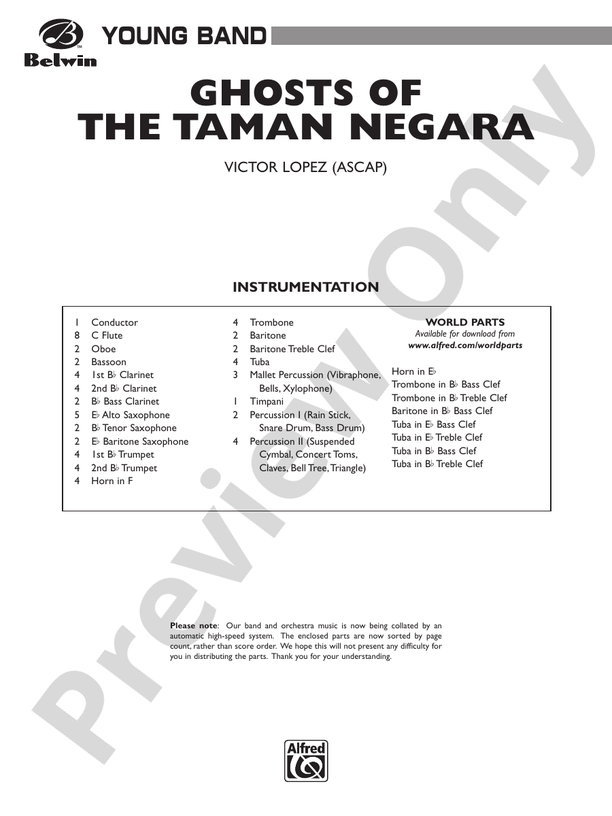 Ghosts of the Taman Negara - Concert Band Conductor Score & Parts (Digital Download)
