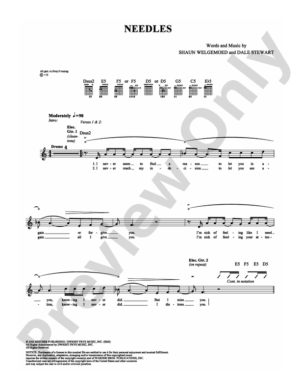 Needles - Guitar TAB (Digital Download)
