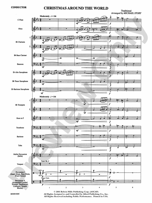 Christmas Around the World - Concert Band Conductor Score & Parts (Digital Download)