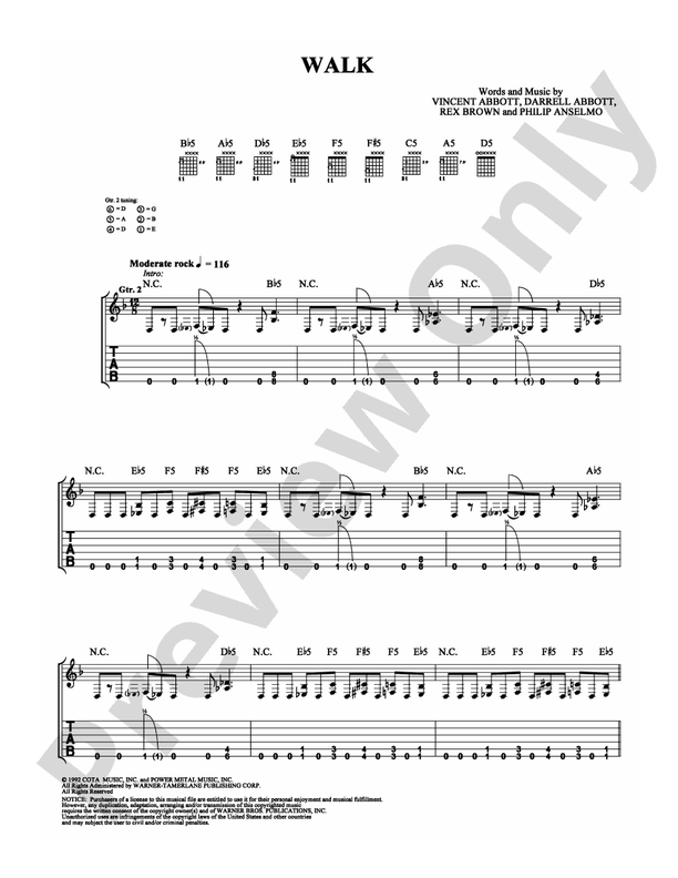 Walk - Easy Guitar (Digital Download)