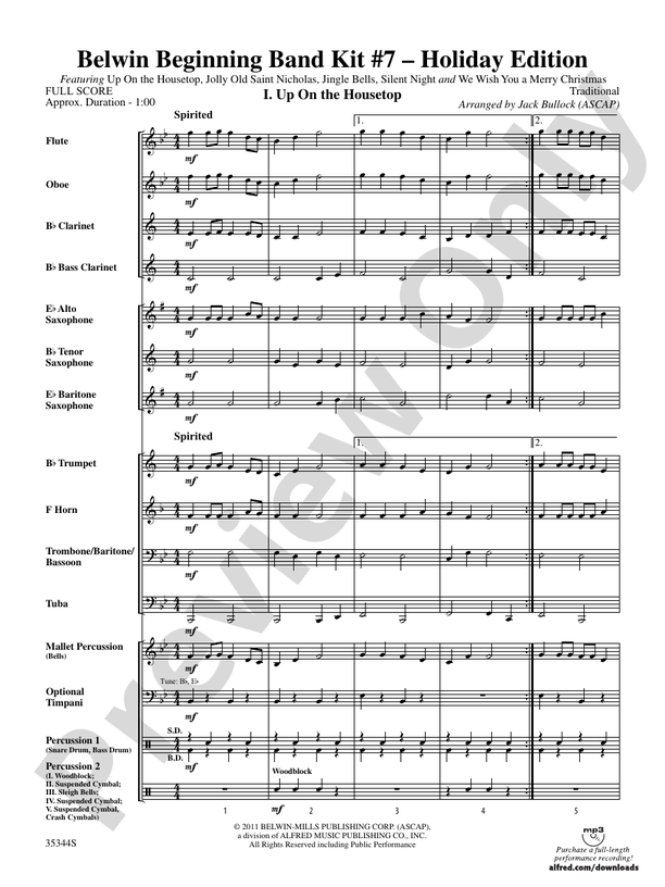 Belwin Beginning Band Kit #7: Holiday Edition - Concert Band Conductor Score & Parts (Digital Download)