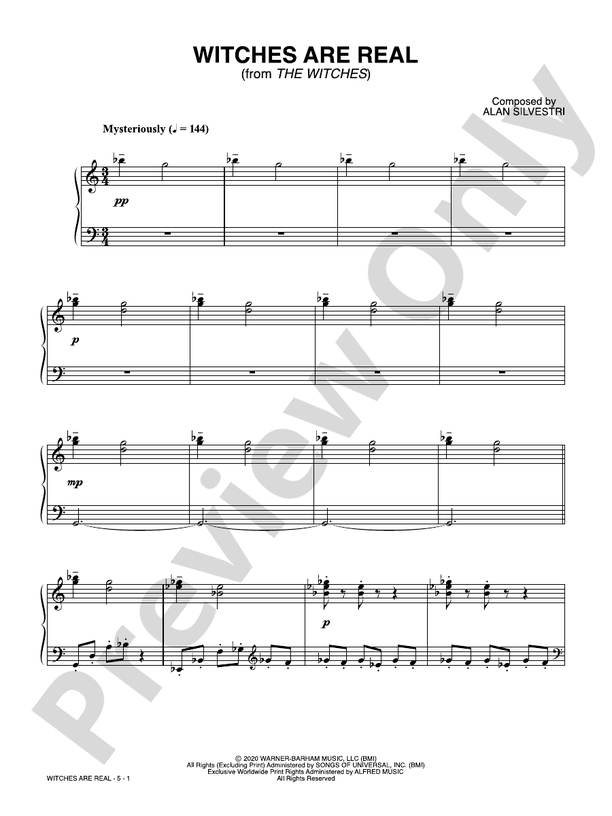 Witches Are Real (from The Witches) - Piano (Digital Download)