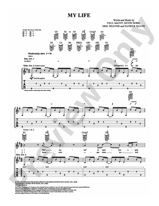 My Life - Guitar TAB (Digital Download)