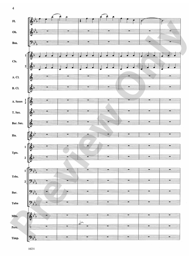 In a Gentle Rain - Concert Band Conductor Score & Parts (Digital Download)