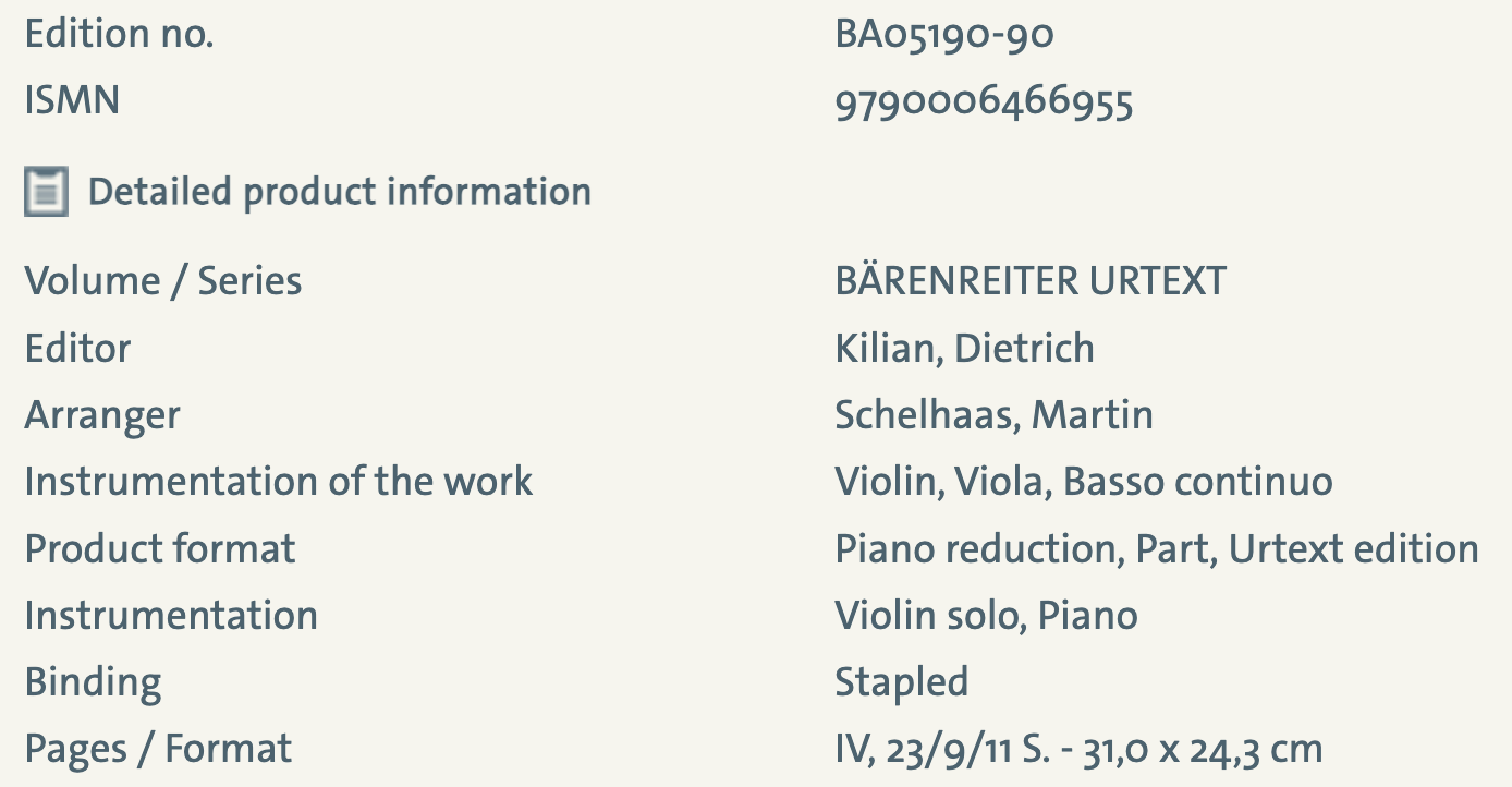 Bach Violin Concerto in E BWV 1042 Violin/Piano