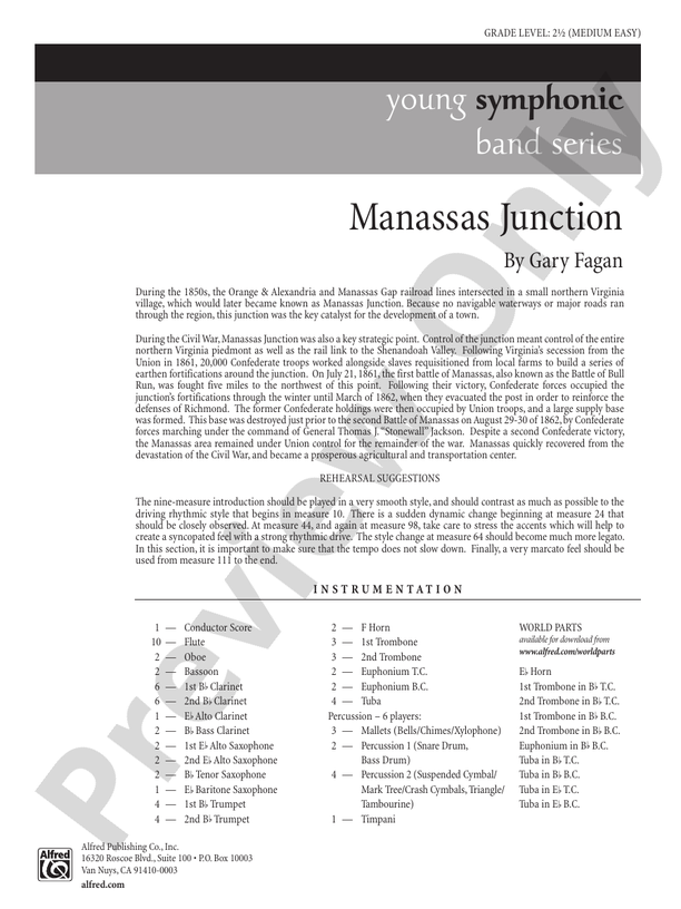 Manassas Junction - Concert Band Conductor Score & Parts (Digital Download)