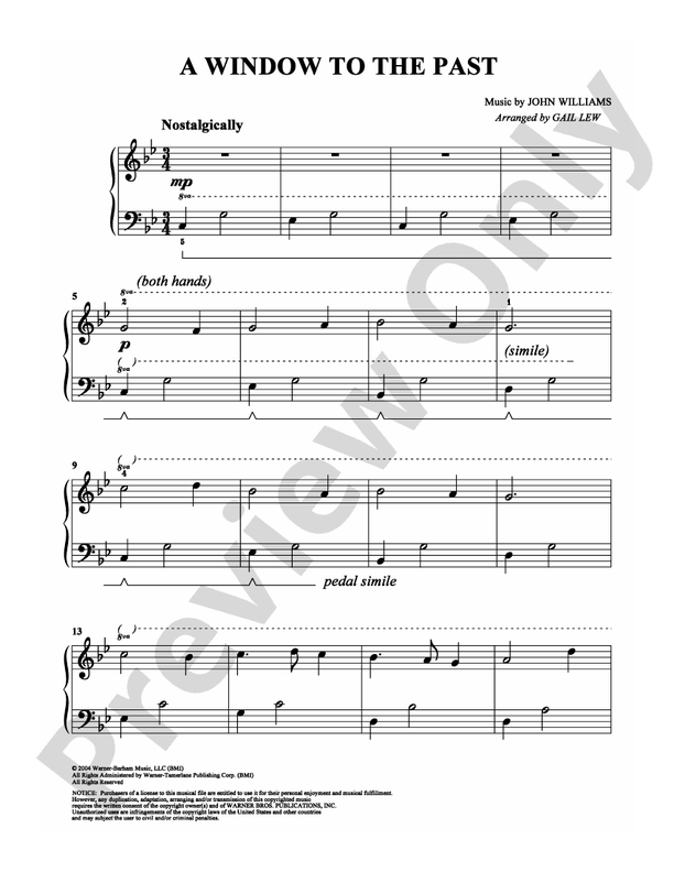 A Window to the Past - Arr. Gail Lew - Easy Piano (Digital Download)