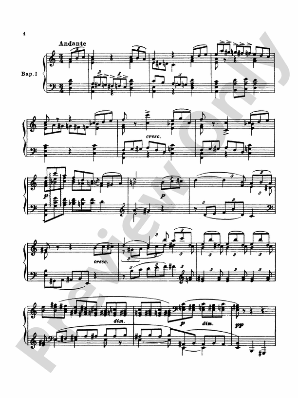 Tchaikovsky - Collection I (4 Piano Pieces) - Piano Solo (Digital Download)
