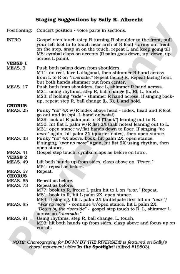 Down by the Riverside – 2-Part (with Opt. Staging) Choral Octavo (Digital Download)