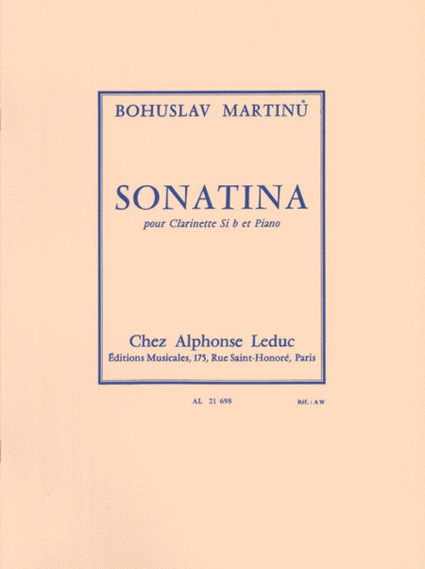 Martinu - Sonatina - Clarinet Leduc AL21698