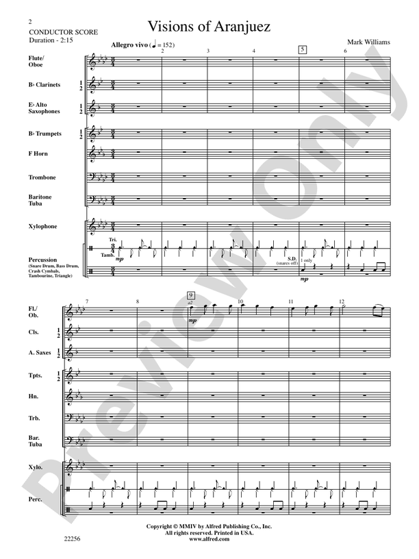 Visions of Aranjuez - Concert Band Conductor Score & Parts (Digital Download)