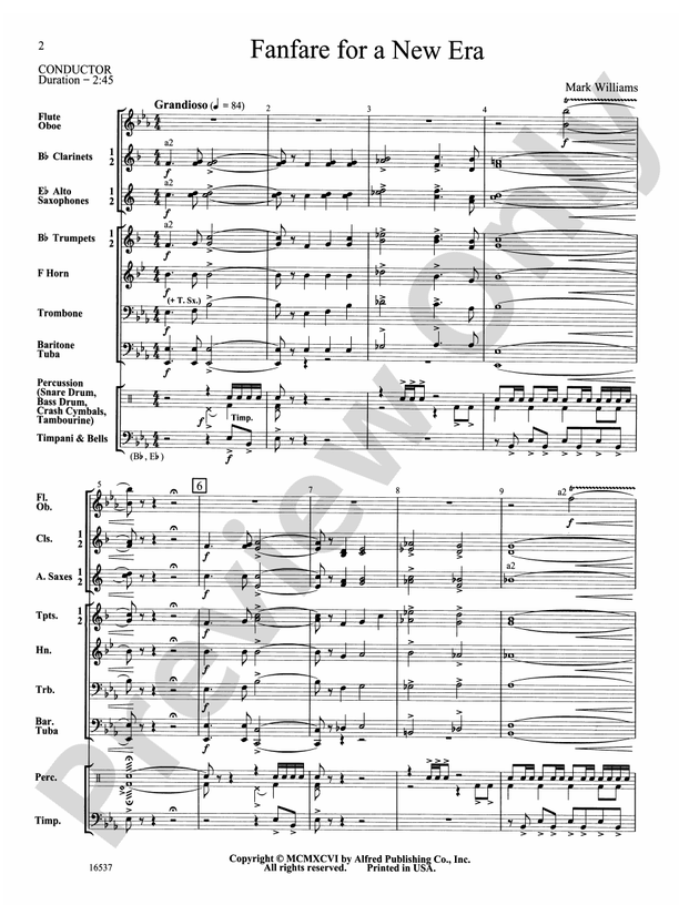 Fanfare for a New Era - Concert Band Conductor Score & Parts (Digital Download)