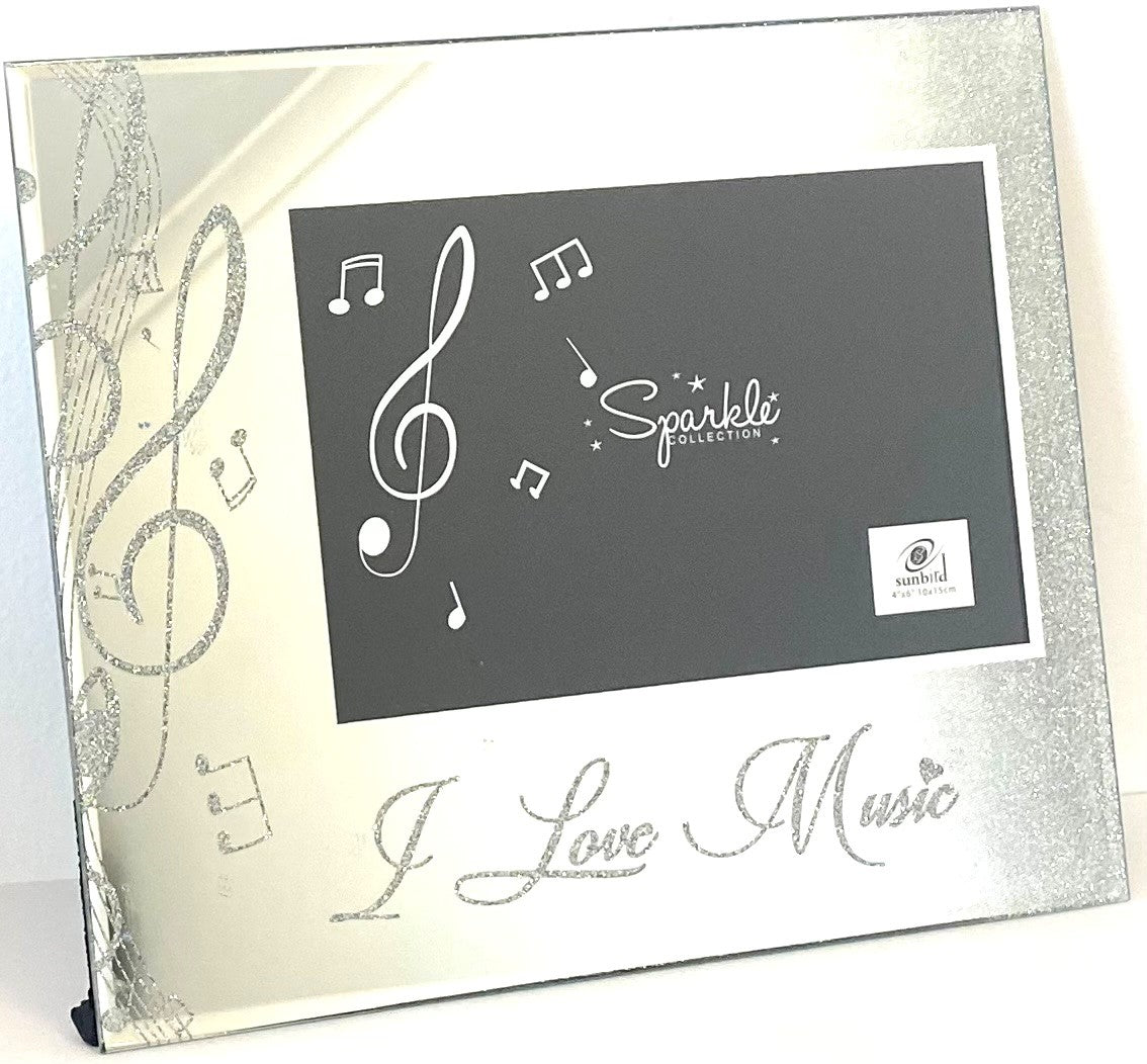Mirrored Picture Frame Music I Love Music