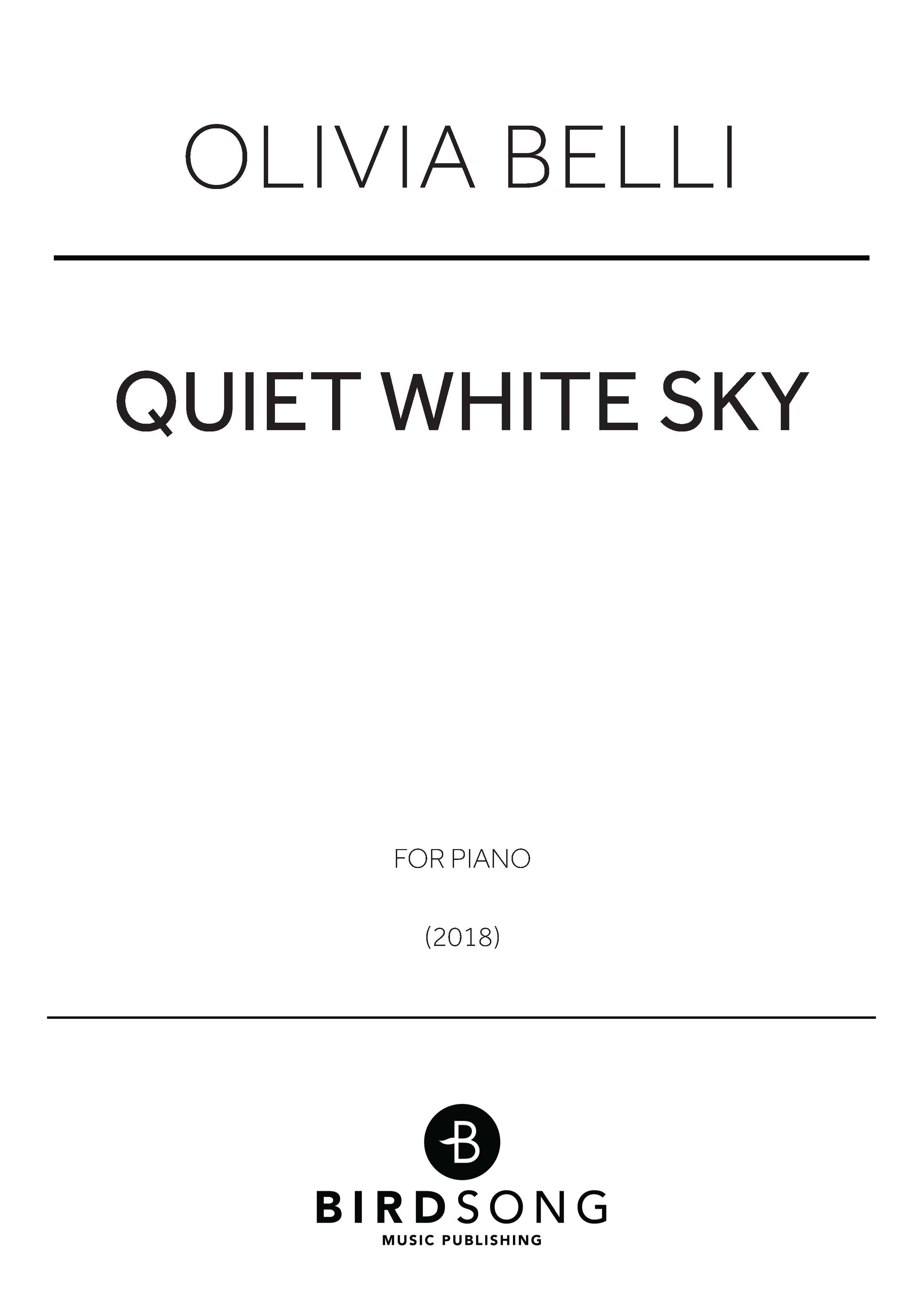 Belli - Quiet White Sky - Piano Solo (Digital Download)