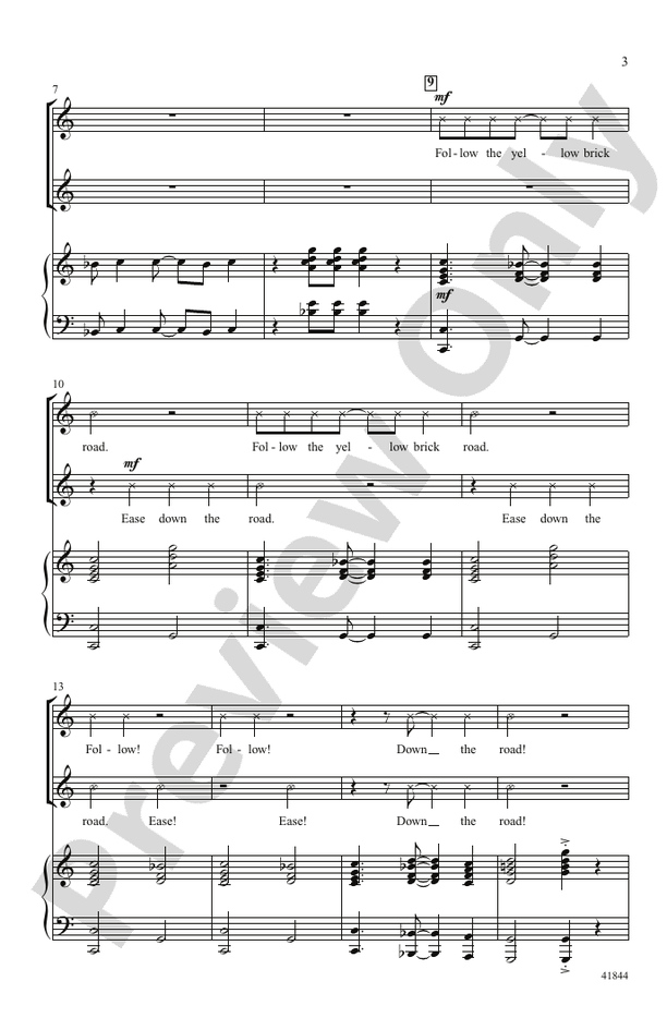 Ease on Down the Yellow Brick Road – 2-Part Choral Octavo (Digital Download)
