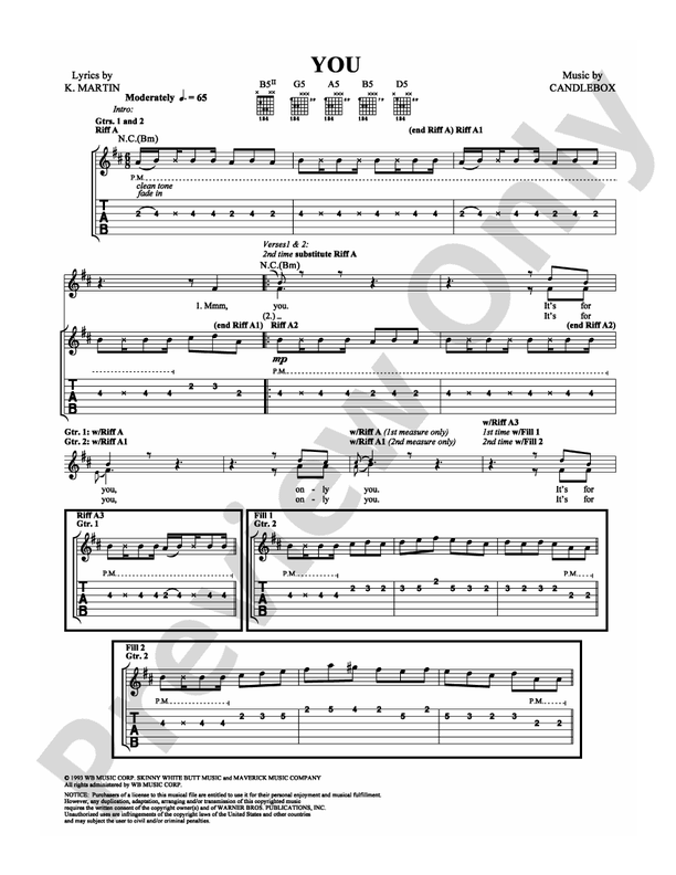 You - Guitar TAB (Digital Download)