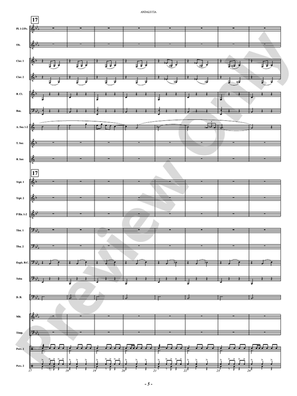Andalucia - Concert Band Conductor Score & Parts(Digital Download)