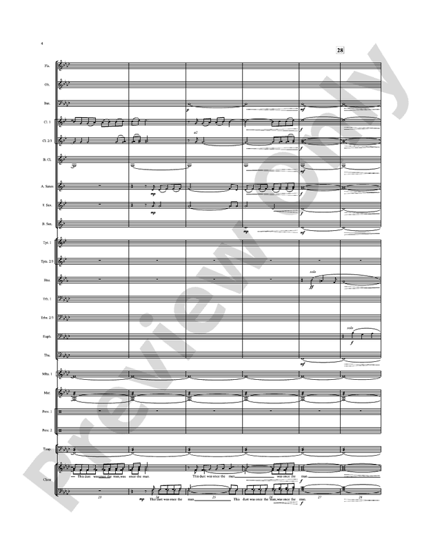 Once, the Man... - Concert Band Conductor Score & Parts (Digital Download)