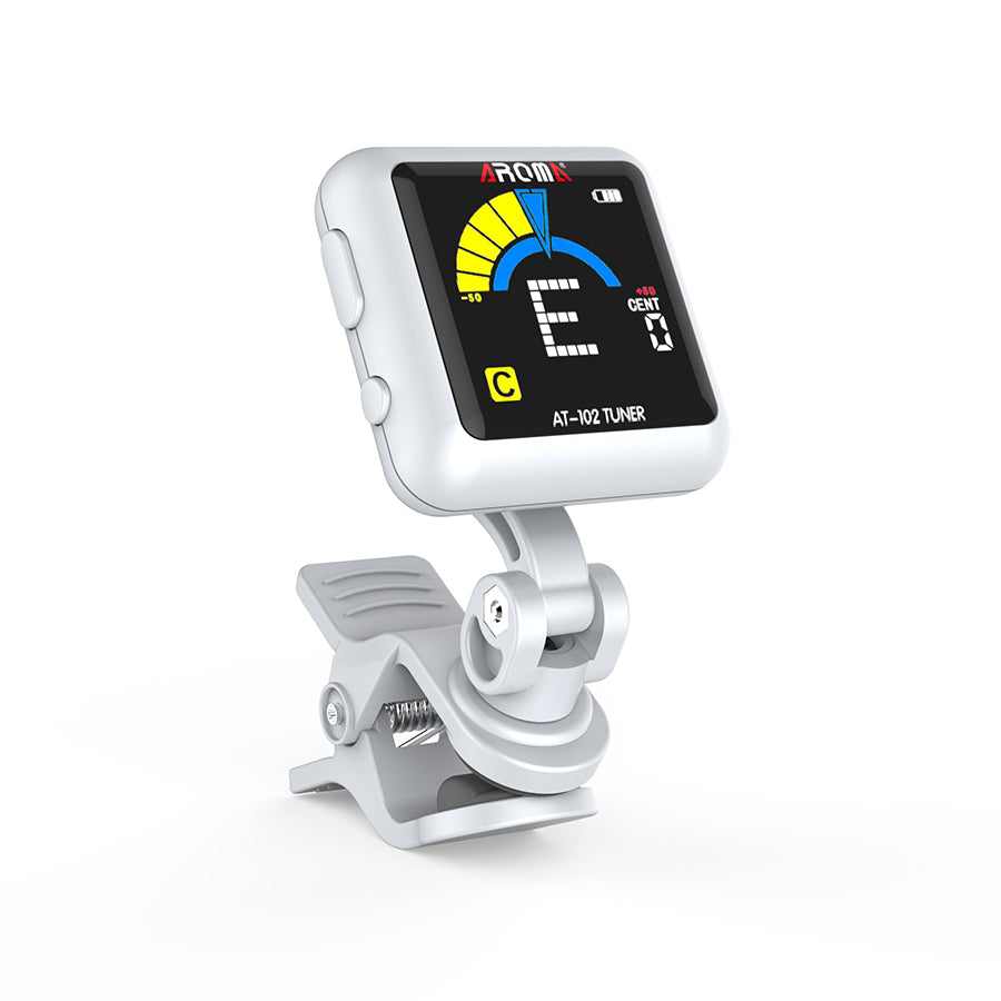 Aroma AT102 Chromatic Clip-On Tuner White