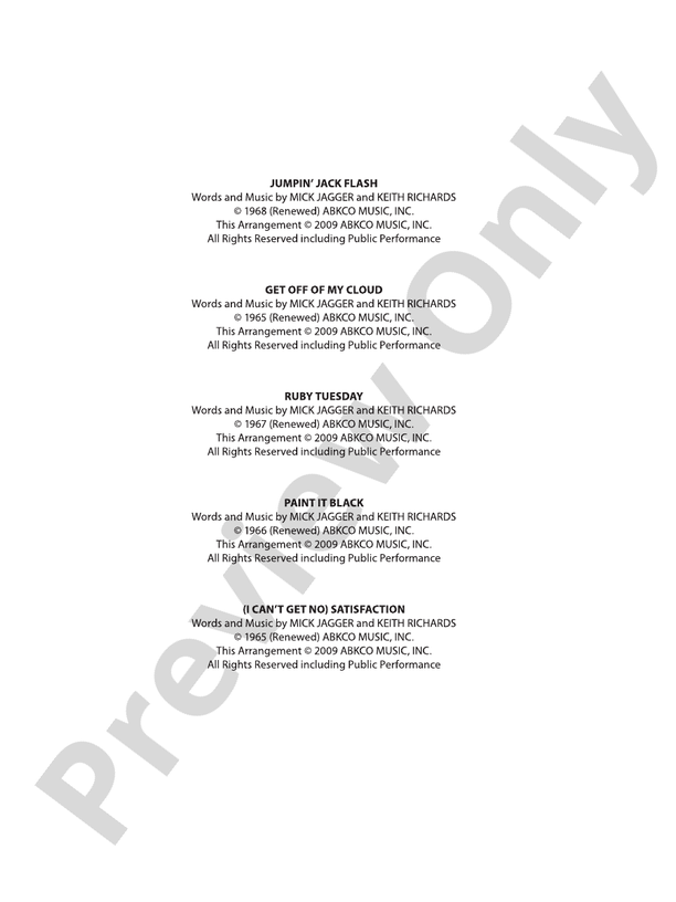 Selections from The Rolling Stones - Concert Band Conductor Score & Parts (Digital Download)