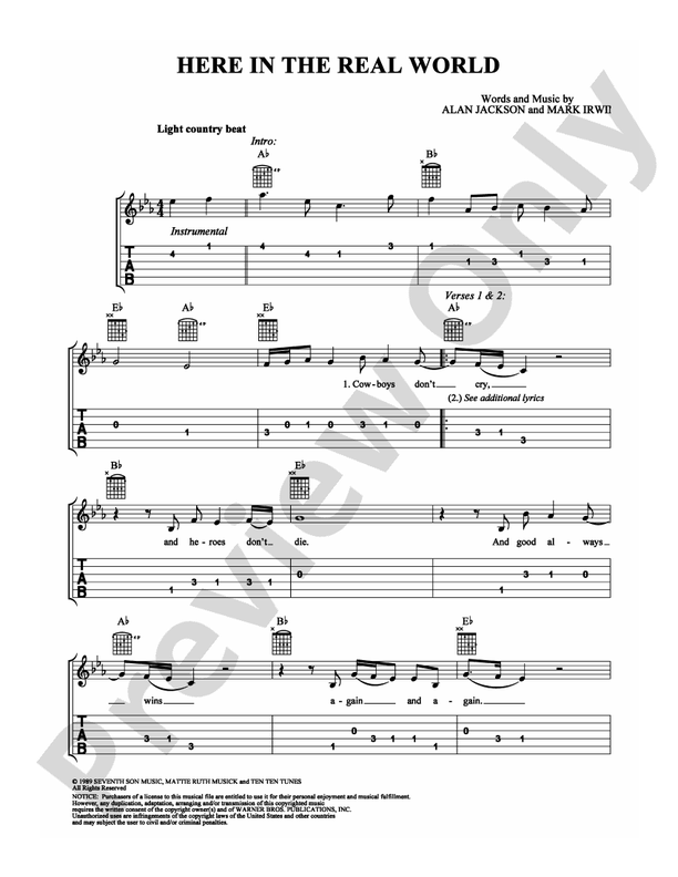 Here In The Real World - Easy Guitar (Digital Download)