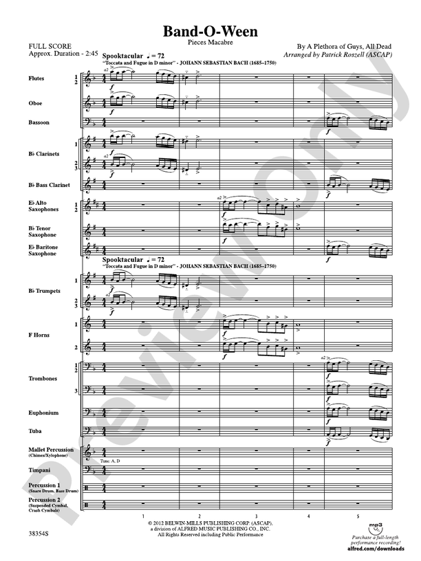 Band-O-Ween - Concert Band Conductor Score & Parts (Digital Download)
