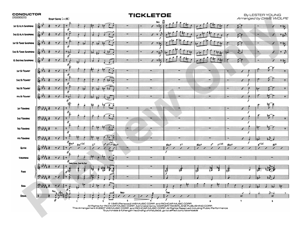 Tickletoe - Jazz Ensemble Conductor Score & Parts(Digital Download)