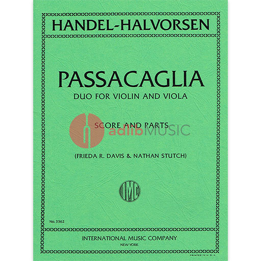 Handel - Passacaglia - Violin/Viola Duet arranged by Halvorsen IMC IMC3362