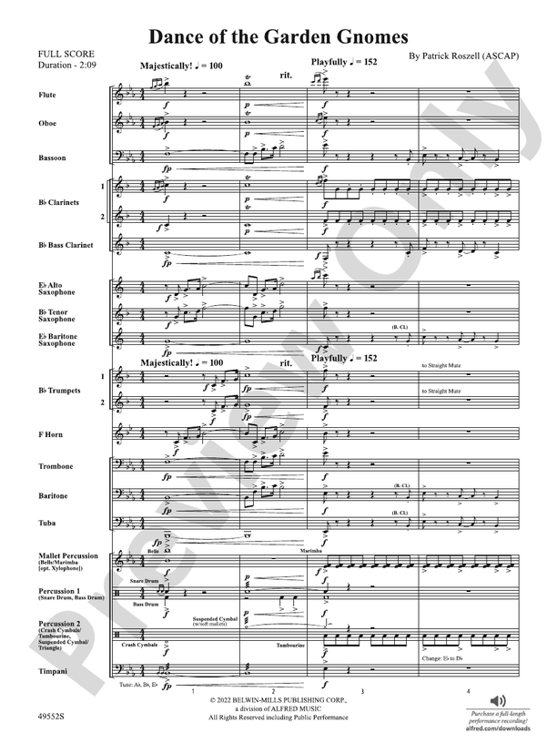 Dance of the Garden Gnomes - Concert Band Conductor Score & Parts (Digital Download)
