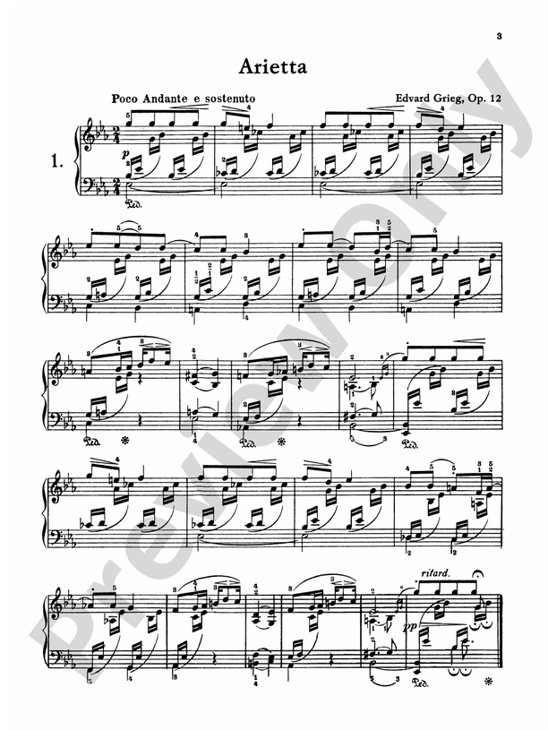 Grieg - Lyrics Pieces, Op. 12 - Piano Solo (Digital Download)