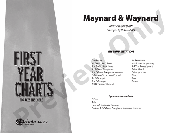 Maynard & Waynard - Jazz Ensemble Conductor Score & Parts(Digital Download)