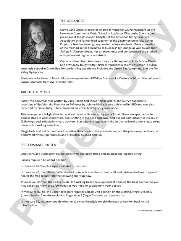 Frosty the Snowman – String Orchestra Conductor Score & Parts (Digital Download)