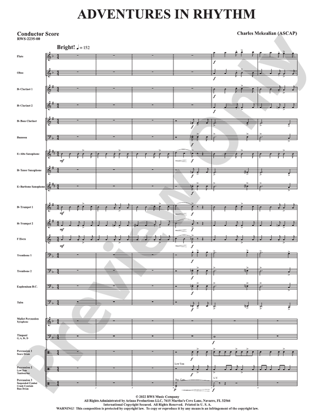 Adventures in Rhythm - Concert Band Conductor Score & Parts(Digital Download)