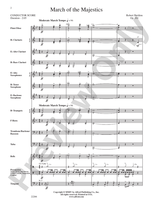 March of the Majestics - Concert Band Conductor Score & Parts (Digital Download)