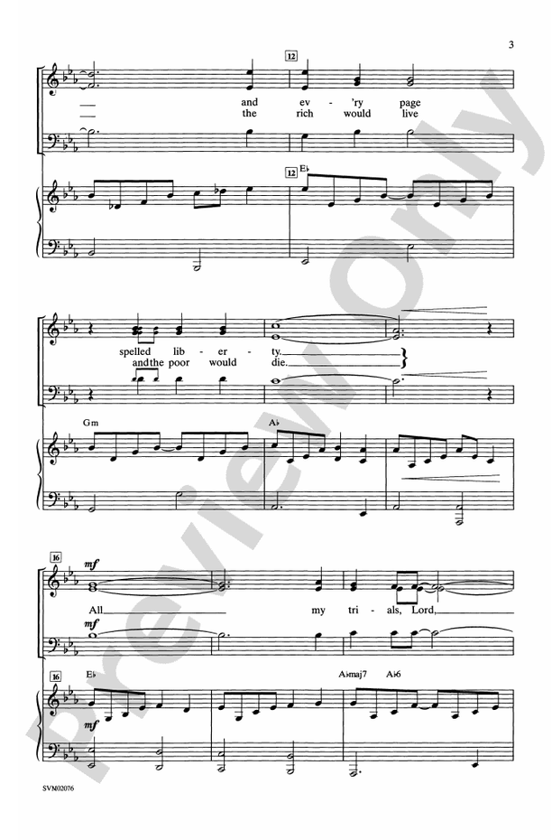 All My Trials - 3-Part Mixed Choral Octavo (Digital Download)