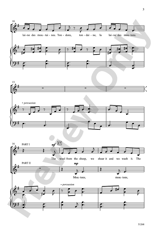 La Laine des Moutons - 2 Part Treble Choral Octavo (Digital Download)