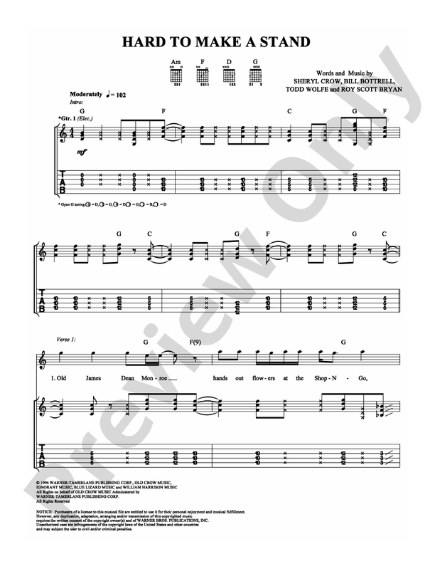 Hard to Make a Stand - Guitar TAB (Digital Download)