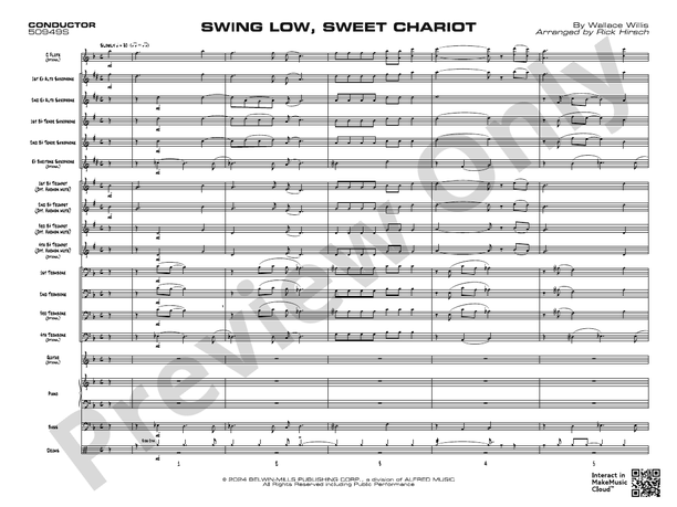 Swing Low, Sweet Chariot – Jazz Ensemble Conductor Score & Parts (Digital Download)
