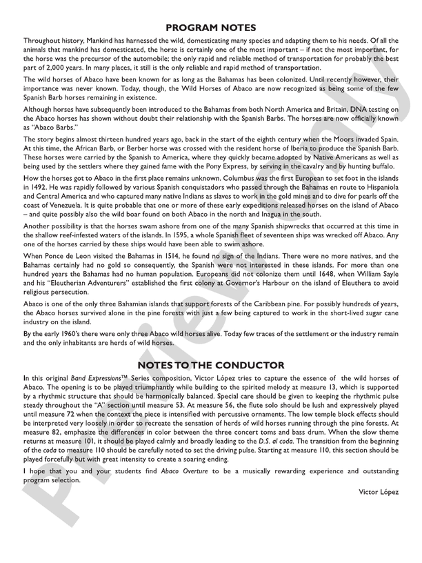 Abaco Overture - Concert Band Conductor Score & Parts (Digital Download)