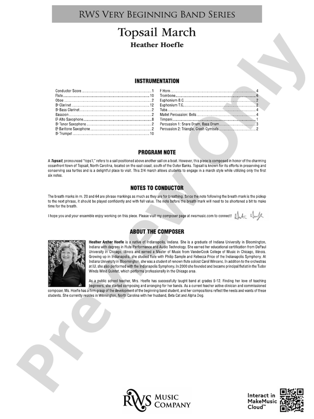 Topsail March - Concert Band Conductor Score & Parts(Digital Download)