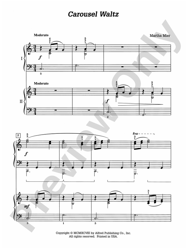 Carousel Waltz - 2 Pianos, 4 Hands (Digital Download)