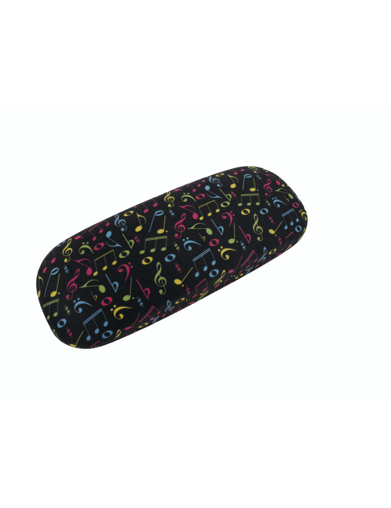 Glasses Case and Cloth Black with Colourful Notes and Clefs