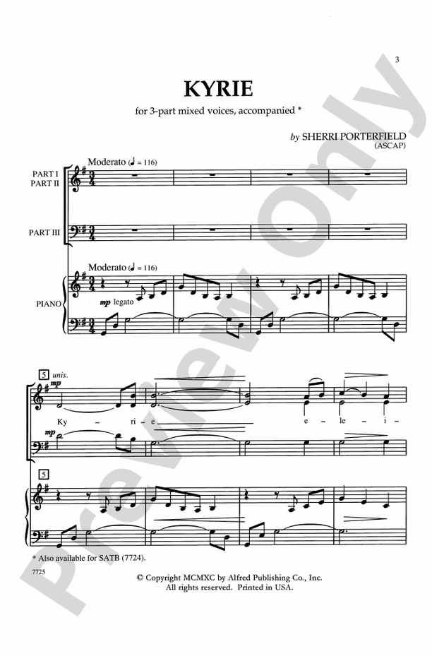 Kyrie – 3-Part Mixed Choral Octavo (Digital Download)